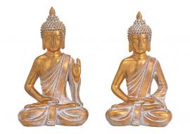 Dekorasjon Buddha gull 2-pack polyresin (B/H/D) 18x31x13cm , hemmetshjarta.no