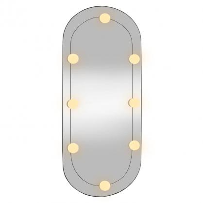 Veggspeil med LED belysning oval 35x80 cm glass oval , hemmetshjarta.no