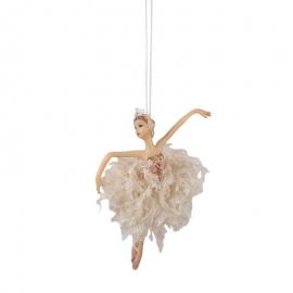 Juletrepynt Ballerina 15 cm Rosa Beige Polyresin , hemmetshjarta.no