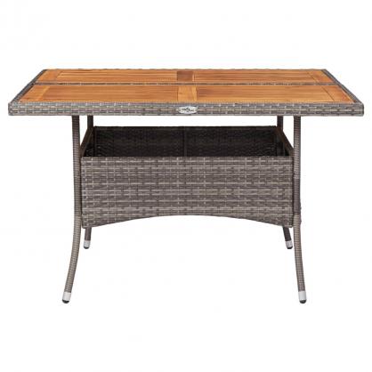 Spisebord for hage 120x120x75 cm gr kunstrotting og solid akasie , hemmetshjarta.no
