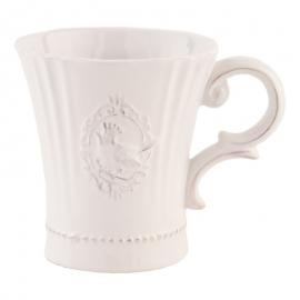 Krus Ø 10x13x11 cm / 300 ml Hvit keramikk rund kopp kaffekrus , hemmetshjarta.no