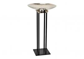 Pidestall med skål laget av metall sølv sort (B/H/D) 41x74x41cm , hemmetshjarta.no