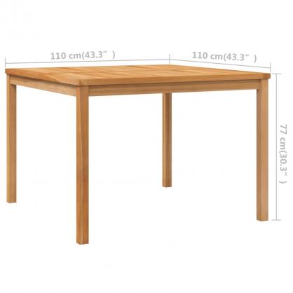 Spisebord for hage 110x110x77 cm solid teak , hemmetshjarta.no