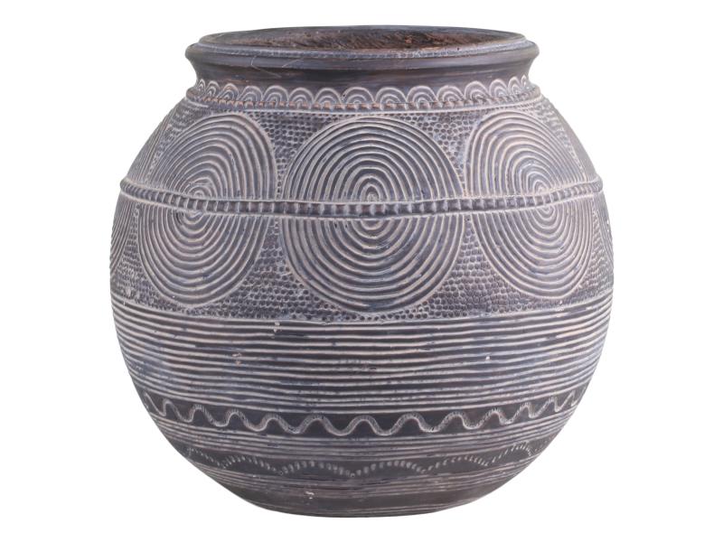 Vase med antikk kull mnster H27,5/D29,5 cm , hemmetshjarta.no