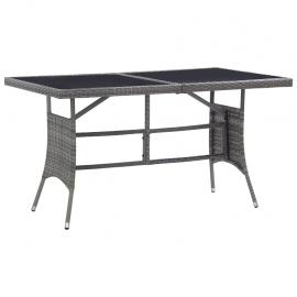 Spisebord for hage 140x80x74 cm grå kunstrotting , hemmetshjarta.no