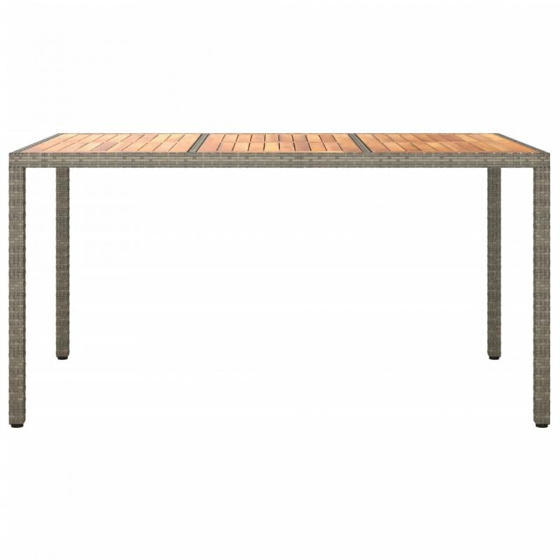 Spisebord for hage 150x90x75 cm kunstrotting og grtt akasietre , hemmetshjarta.no