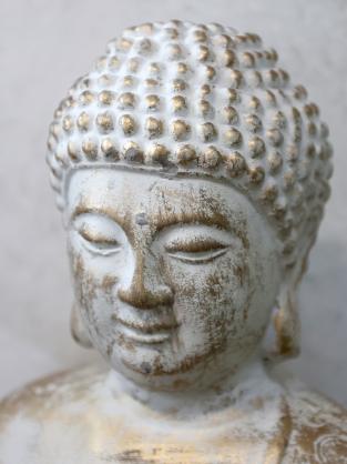 Chic Antique Dekorasjon Buddha gullmnster H28,5/L23/B17,5 cm krem , hemmetshjarta.no