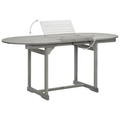 Spisebord for hage uttrekkbart (120-170)x80x75 cm massivt akasietre , hemmetshjarta.no