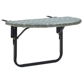 Balkongbord grå 60x60x40 cm kunstrotting , hemmetshjarta.no