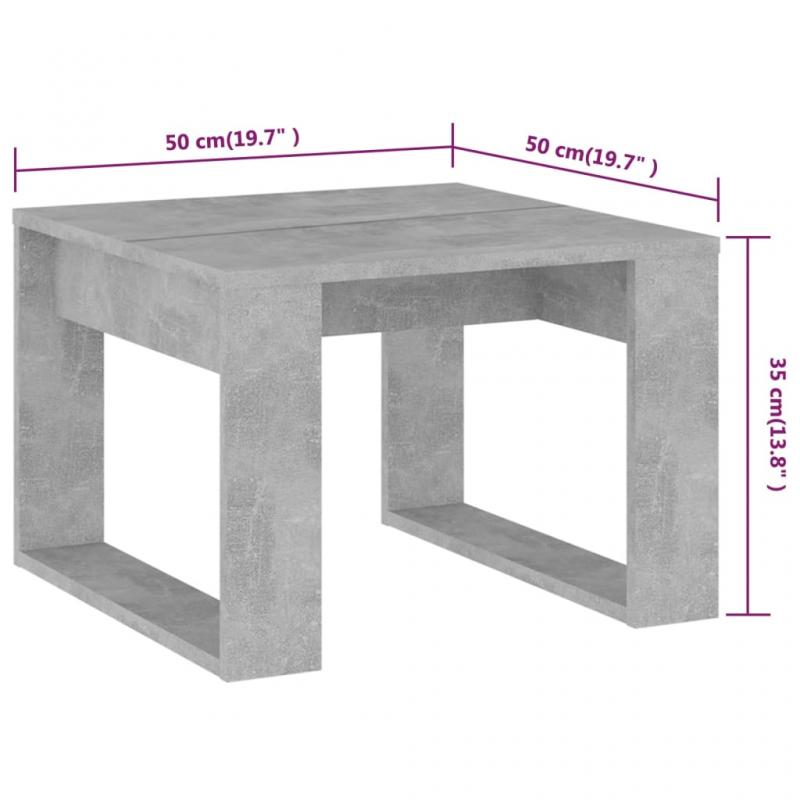Sidebord 50x50x35 cm betonggr sponplate , hemmetshjarta.no