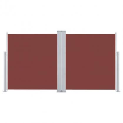 Uttrekkbar sidemarkise for uteplass brun 120x600 cm dobbel , hemmetshjarta.no