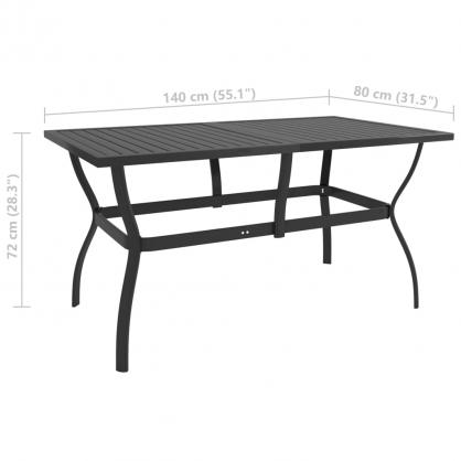 Spisebord for hage 140x80x72 cm antrasitt stl , hemmetshjarta.no