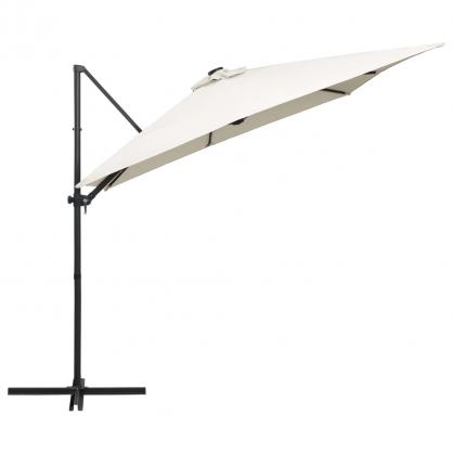 Fritthengende parasoll med stang og LED sand 250x250 cm , hemmetshjarta.no