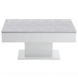 Salongbord 100x65x46 cm betong grå og hvit , hemmetshjarta.no