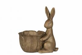 A Lot Decoration - Påskepynt Hare Sittende med bolle polyresin 21x14,5x14,5cm , hemmetshjarta.no