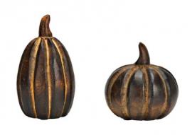 Dekorasjon Gresskar mangotre brun 2-pack (B/H/D) 12x13x12cm 10x16x10cm , hemmetshjarta.no