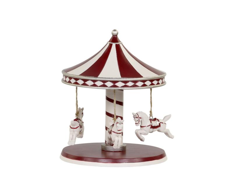 Dekorasjon karusell Vintage med hester H17,5/14,5 cm antikk kirsebr , hemmetshjarta.no