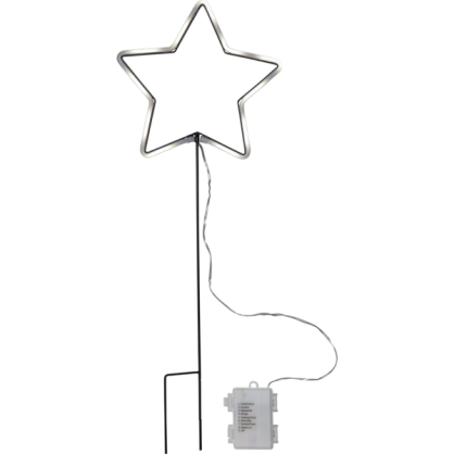 Utendrsdekorasjon Silhouette NeonStar Stjerne Batteridrevet 58x22cm 72 Lys , hemmetshjarta.no