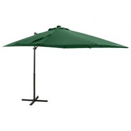 Fritthengende parasoll med stang og LED grønn 250 cm , hemmetshjarta.no