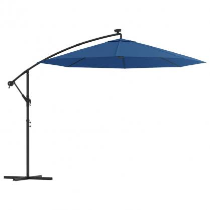 Fritthengende parasoll med stang og LED azur 300 cm , hemmetshjarta.no