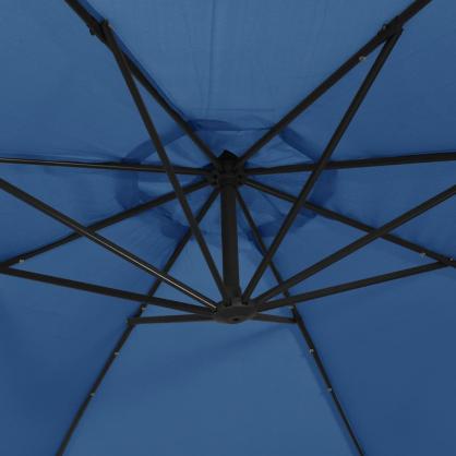 Fritthengende parasoll med stang og LED azur 300 cm , hemmetshjarta.no