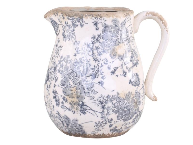 Chic Antique Melun kanne fransk mnster Keramikk H20 / L20 / B16,5 cm opal , hemmetshjarta.no