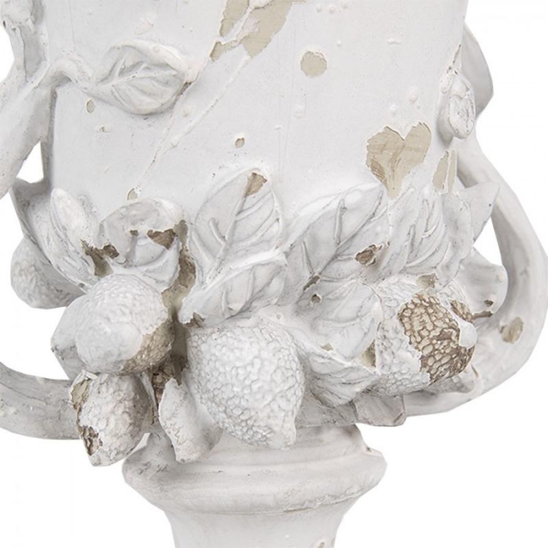 Blomsterpotte Pokal Hvit Beige Polyresin (B/D/H)  19x28 cm , hemmetshjarta.no