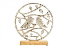 Dekorativt fugl mangotre metall brunt sølv (B/H/D) 24x27x5cm , hemmetshjarta.no