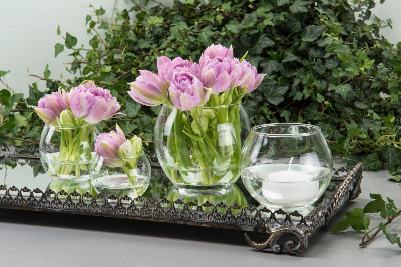 A Lot Dekoration - Vase Glass Lyslykt Globe 10x8cm 2-pack , hemmetshjarta.no