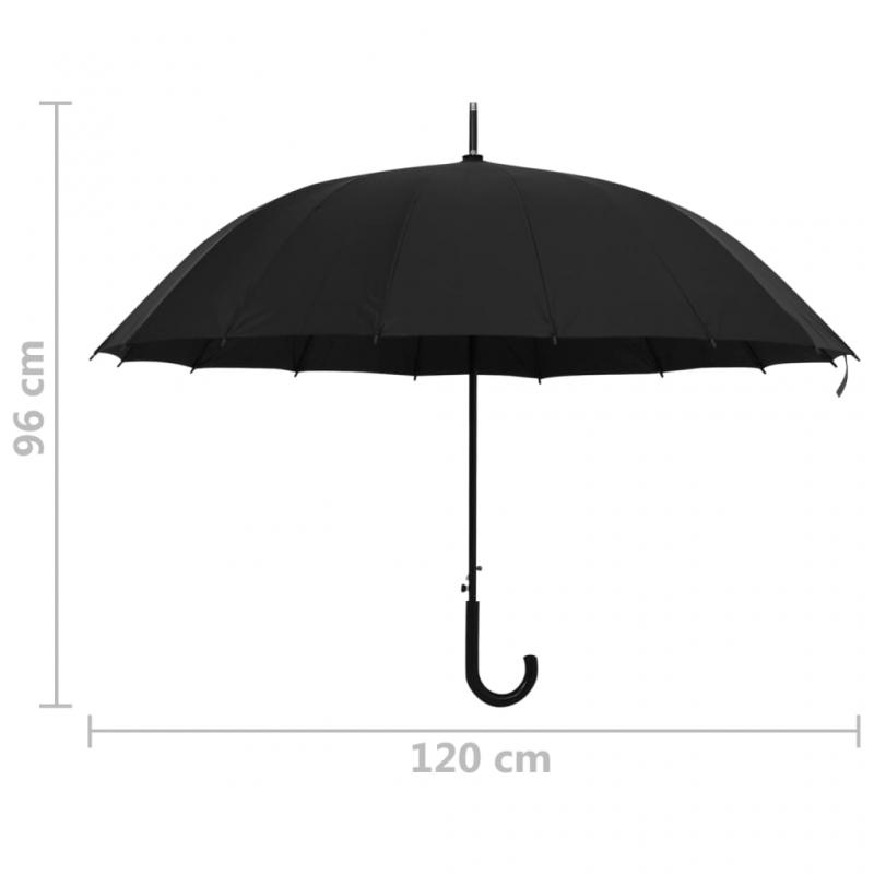 Paraply automatisk sort 120 cm , hemmetshjarta.no