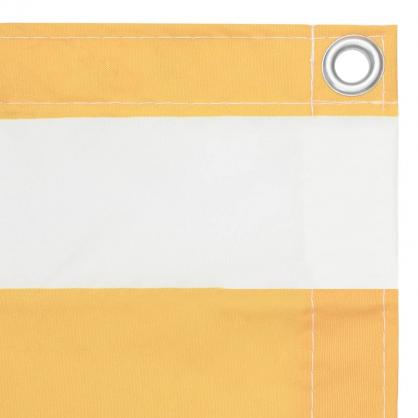 Balkongskjerm hvit og gul 75x500 cm oxfordstoff , hemmetshjarta.no