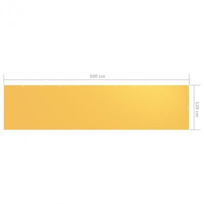 Balkongskjerm gul 120x500 cm oxfordstoff , hemmetshjarta.no