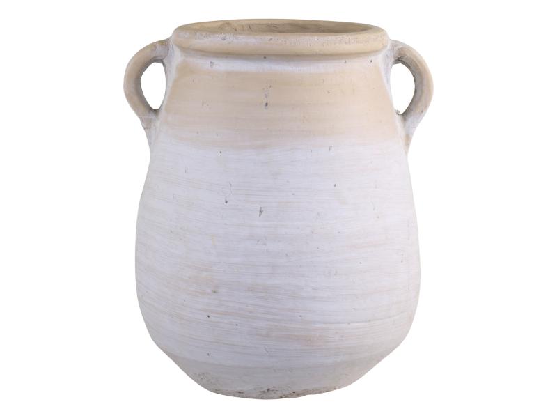 Vase til dekorasjon antikk krem medium H31,5/L27,5/B25,5 cm , hemmetshjarta.no