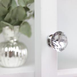 Knopp Diamant med flat topp 5x3 cm - glass , hemmetshjarta.no