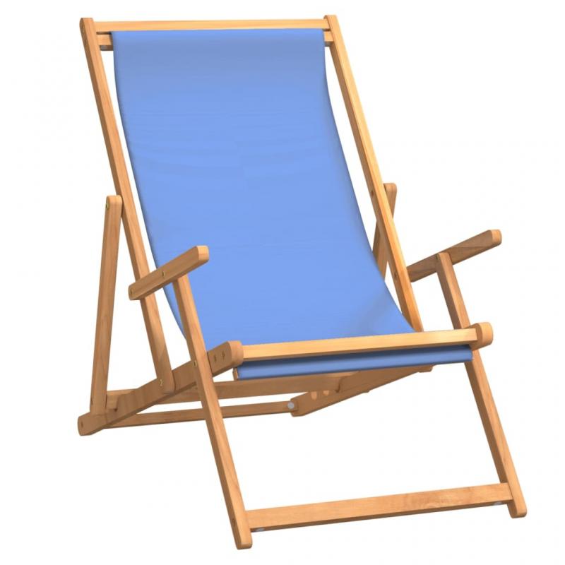 Sammenleggbar strandstol i solid teakbl , hemmetshjarta.no