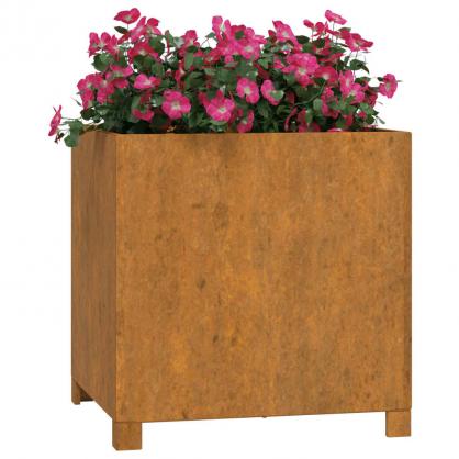Blomsterkasse med ben rustfarget 49x47x50 cm rustbestandig stl , hemmetshjarta.no