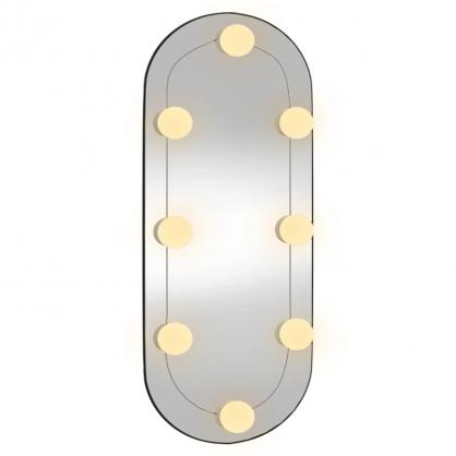 Veggspeil med LED-belysning ovalt 25x60 cm glass , hemmetshjarta.no