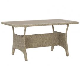 Spisebord for hage 120x70x66 cm grå kunstrotting , hemmetshjarta.no