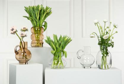 A Lot Dekoration - Vase Glass Embelia Fudge 16,5x7x21cm , hemmetshjarta.no