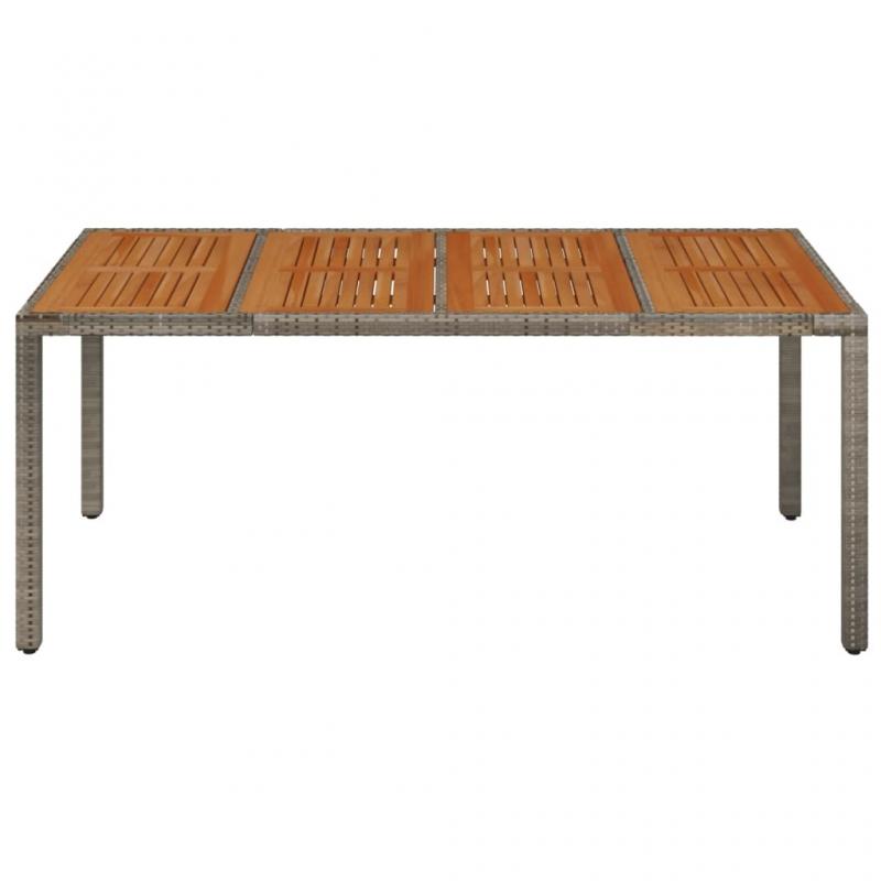 Spisebord for hage 190x90x75 cm gr kunstrotting , hemmetshjarta.no