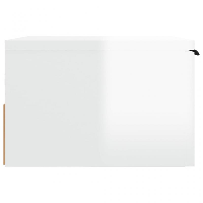 Veggmontert nattbord hvit hyglans 34x30x20 cm 2 stk , hemmetshjarta.no