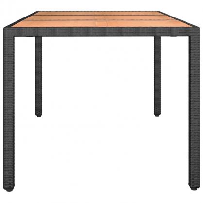 Spisebord for hage 150x90x75 cm kunstrotting & solid akasie , hemmetshjarta.no