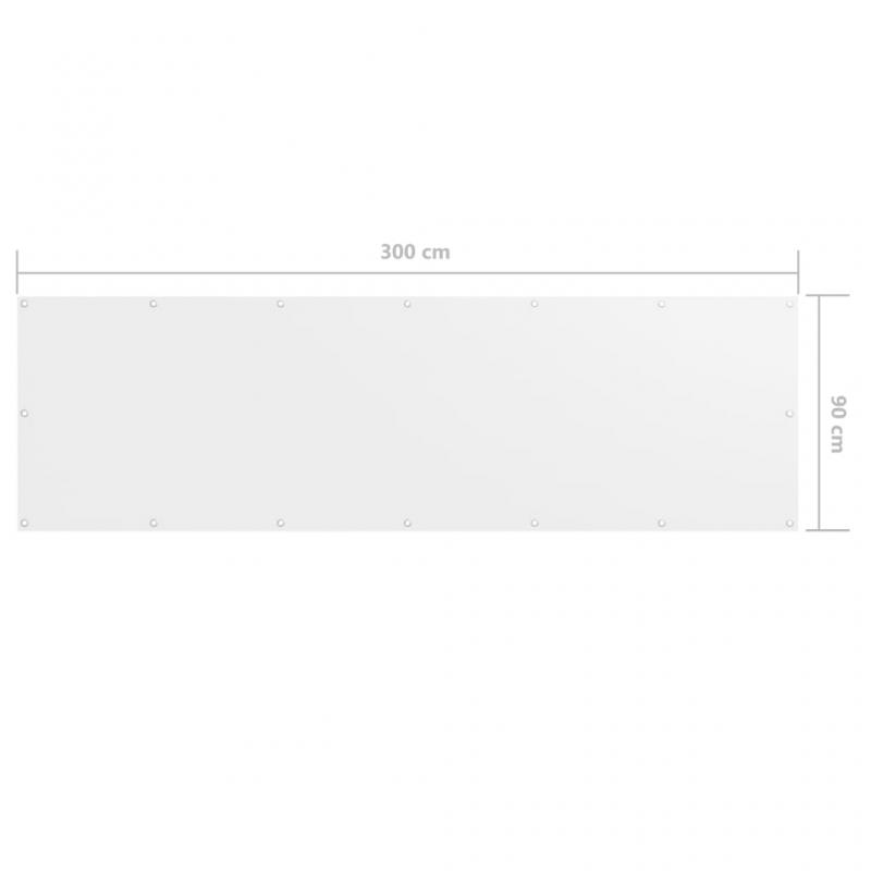 Balkongskjerm hvit 90x300 cm oxfordstoff , hemmetshjarta.no