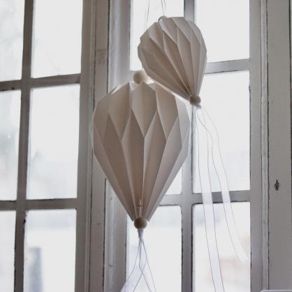 Papirballong med tyremser 85 cm - vit , hemmetshjarta.no
