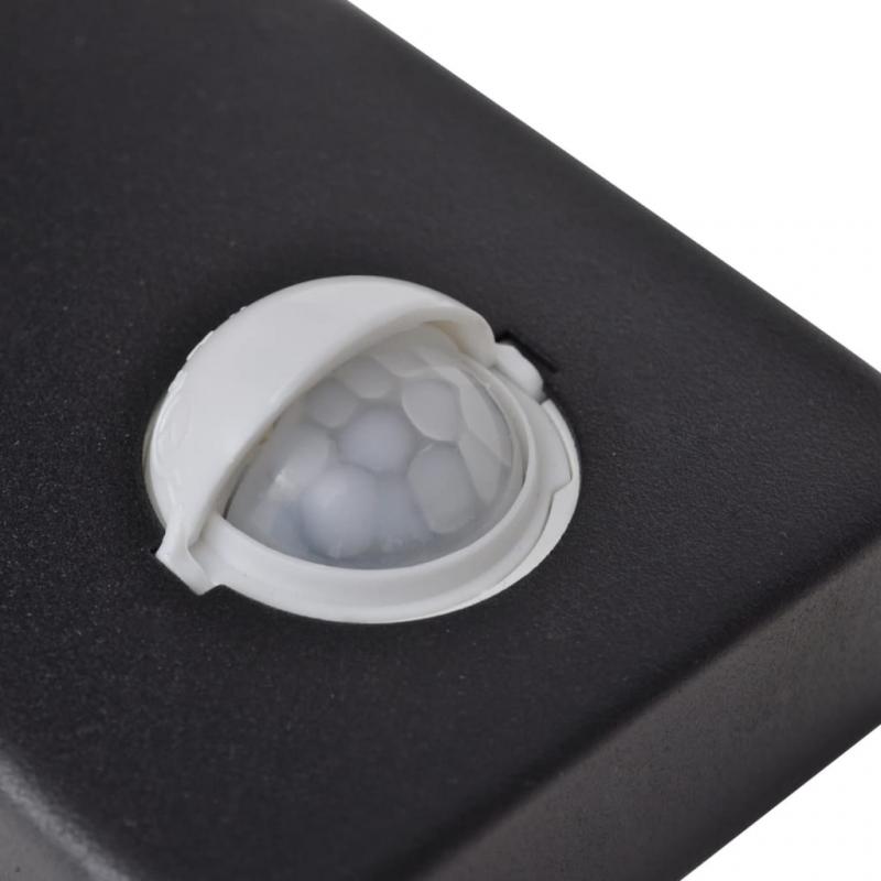 LED vegglampe rustfritt stl sylindrisk sort med sensor , hemmetshjarta.no