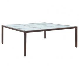 Spisebord for hage 200x200x74 cm brun kunstrotting , hemmetshjarta.no