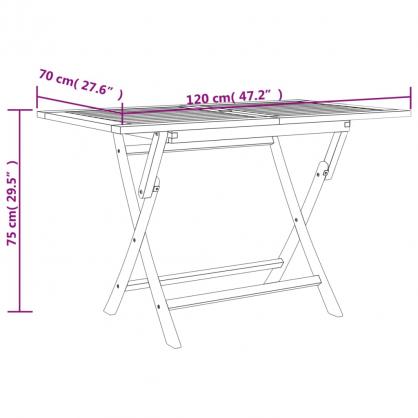 Sammenleggbart spisebord for hage 120x70x75 cm gr massiv teak , hemmetshjarta.no