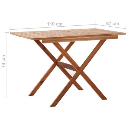 Spisebord for hage 110x67x74 cm heltre akasietre , hemmetshjarta.no