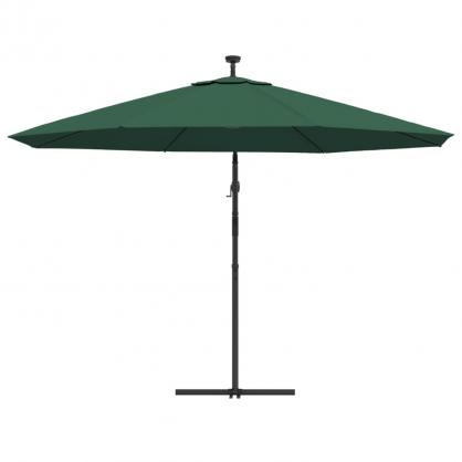 Fritthengende parasoll med stang og LED grnn 350 cm , hemmetshjarta.no