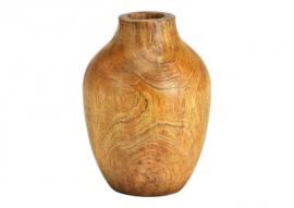 Dekorativ vase av brunt mangotre (B/H/D) 10x15x10cm , hemmetshjarta.no